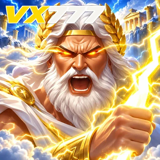VX777 — ilustração de um personagem mitológico cercado por raios