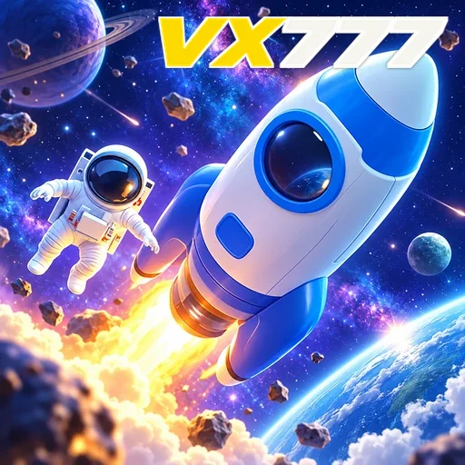 VX777 — ilustração de um foguete no espaço