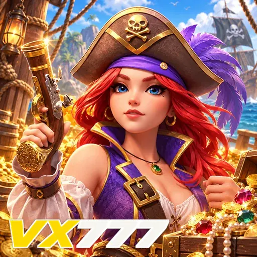 VX777 — ilustração de uma pirata com mapa do tesouro